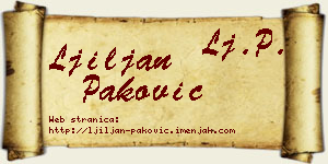 Ljiljan Paković vizit kartica